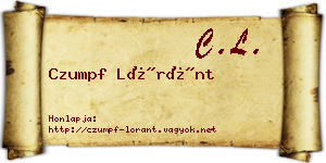 Czumpf Lóránt névjegykártya